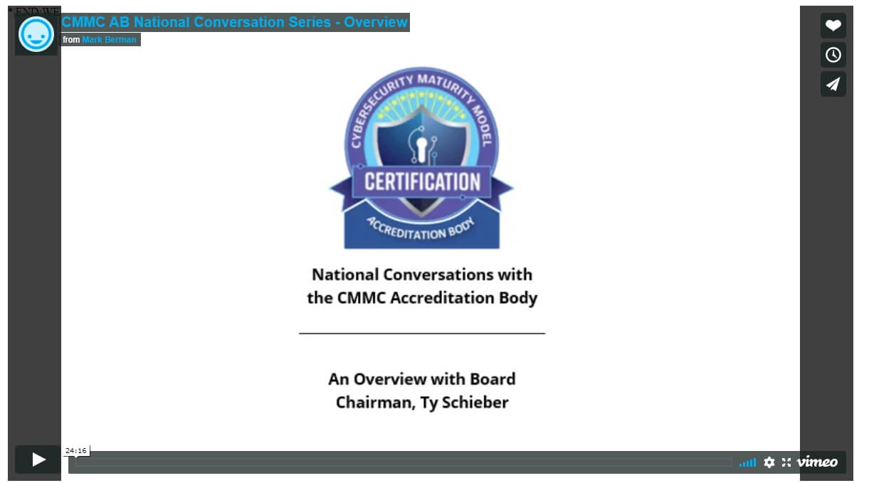 Screenshot of CMMCAB webinar national conversation