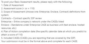 How to submit a NIST SP 800-171 self assessment to SPRS