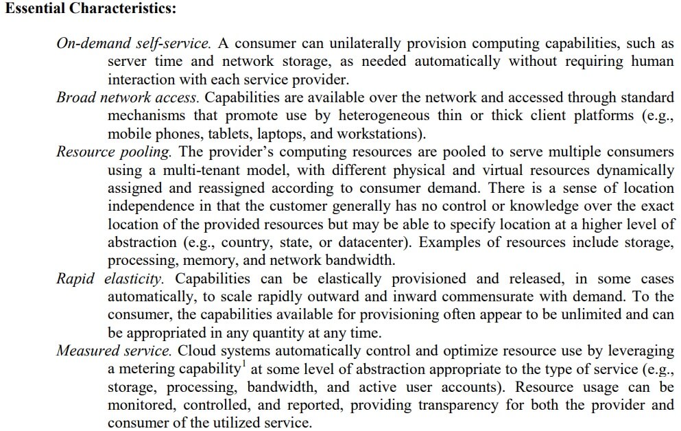 NIST SP 800-145 definition of cloud computing which identifies whether a third party provider requires FedRAMP moderate