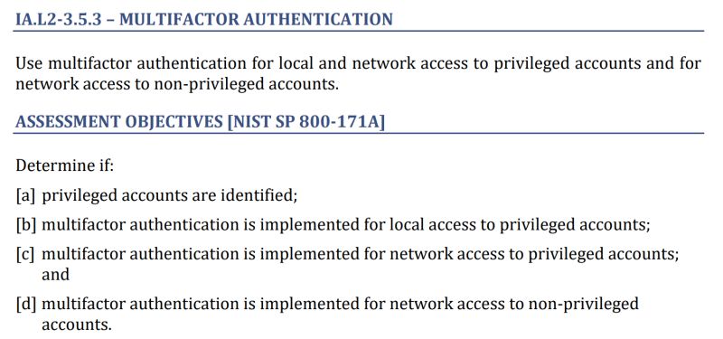 3.5.3 multifactor authentication MFA