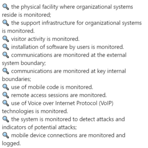 What does "monitor" mean in CMMC?