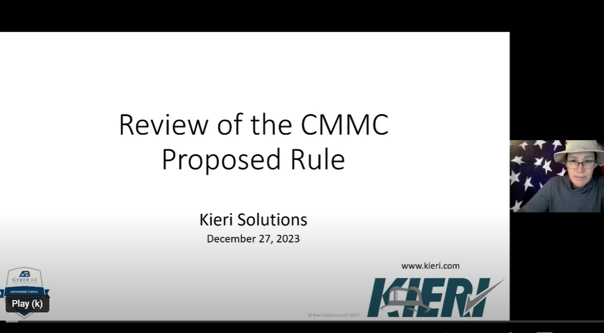 32CFR CMMC Proposed Rule webinar