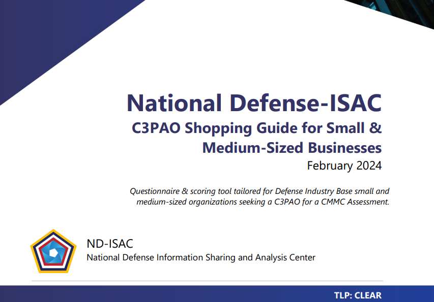 Front page of the ND-ISAC C3PAO Shopping Guide